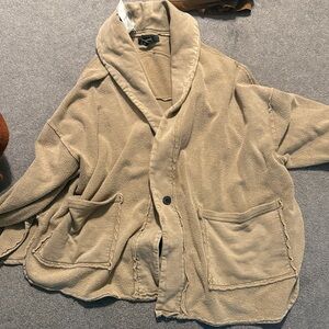 Forever 21 Tan Shawl Collar Cardigan Sweatshirt